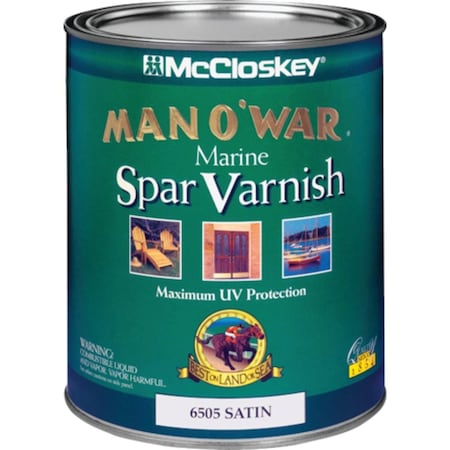 Mccloskey Man O'War VOC Satin Spar Interior & Exterior Varnish, Quart 080.0006505.005